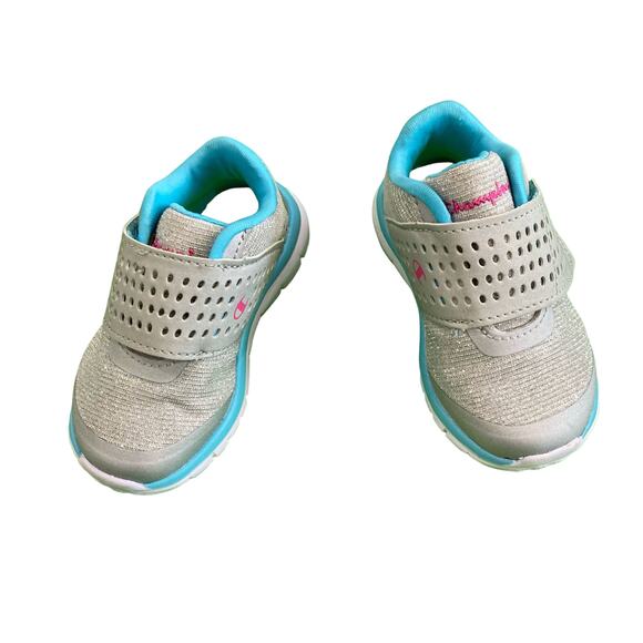 Champion Toddler Girls Silver Sparkle Sneakers 5T - Picture 2 of 6
